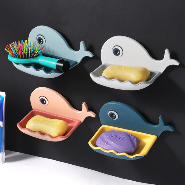 Fish Shape Adhesive Soap Dish (Set of 2 Pcs)