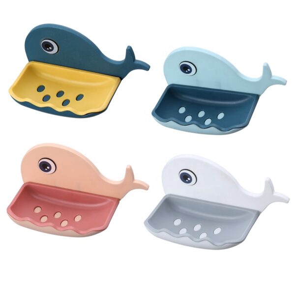 Fish Shape Adhesive Soap Dish (Set of 2 Pcs)
