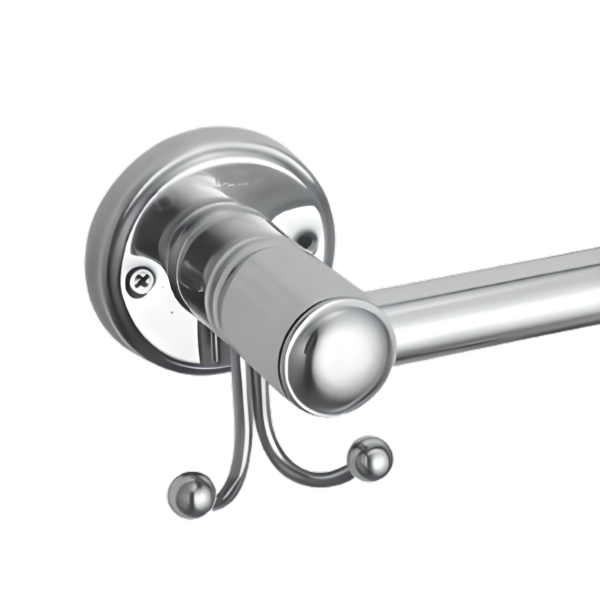 Towel bar with hooks